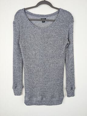 Roots Canada Sweater Open Knit Granola Gorpcore Folksy Fall Winter Blue Size M